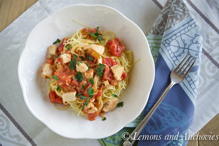 Capellini with Chicken and Tomato Sauce Recipe Lemons + Anchovies