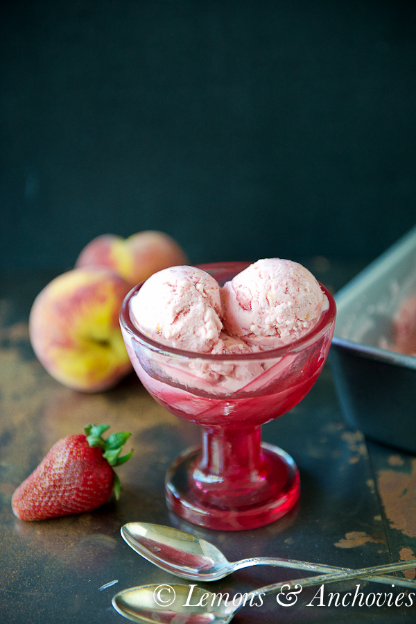 Strawberry Peach Frozen Yogurt | Lemons & Anchovies Blog