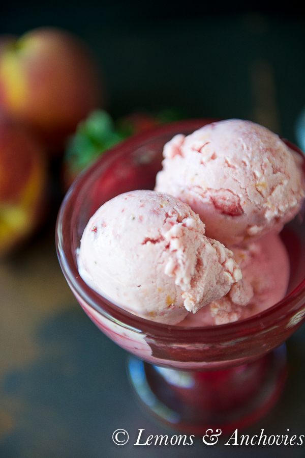 Strawberry Peach Frozen Yogurt