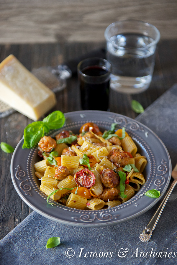 Fennel, Sausage and Tomato Pasta with Rosé @lemonsanchovies