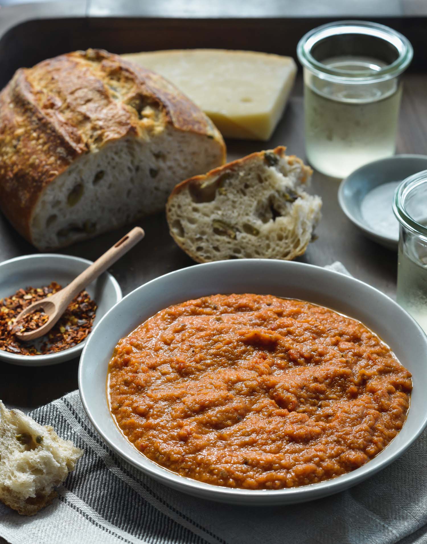 Roasted Eggplant and Tomato Dip Lemons + Anchovies
