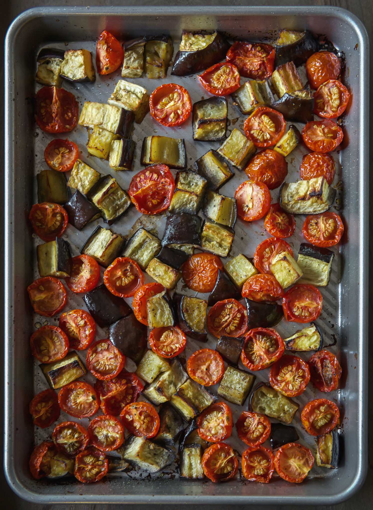 Roasted Eggplant and Tomato Dip Lemons + Anchovies