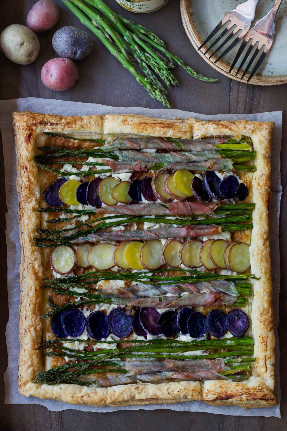 Asparagus Potato Puff Pastry Tart Lemons + Anchovies