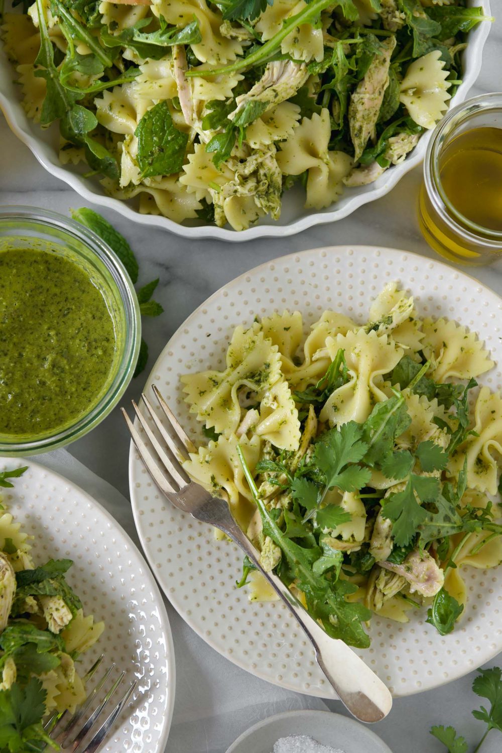 Pasta Salad with Arugula and Four Herbs Lemons + Anchovies