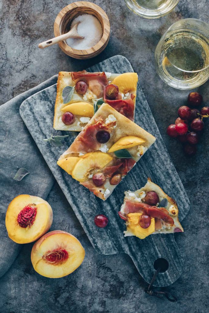 Sourdough Focaccia with Peaches | Lemons + Anchovies