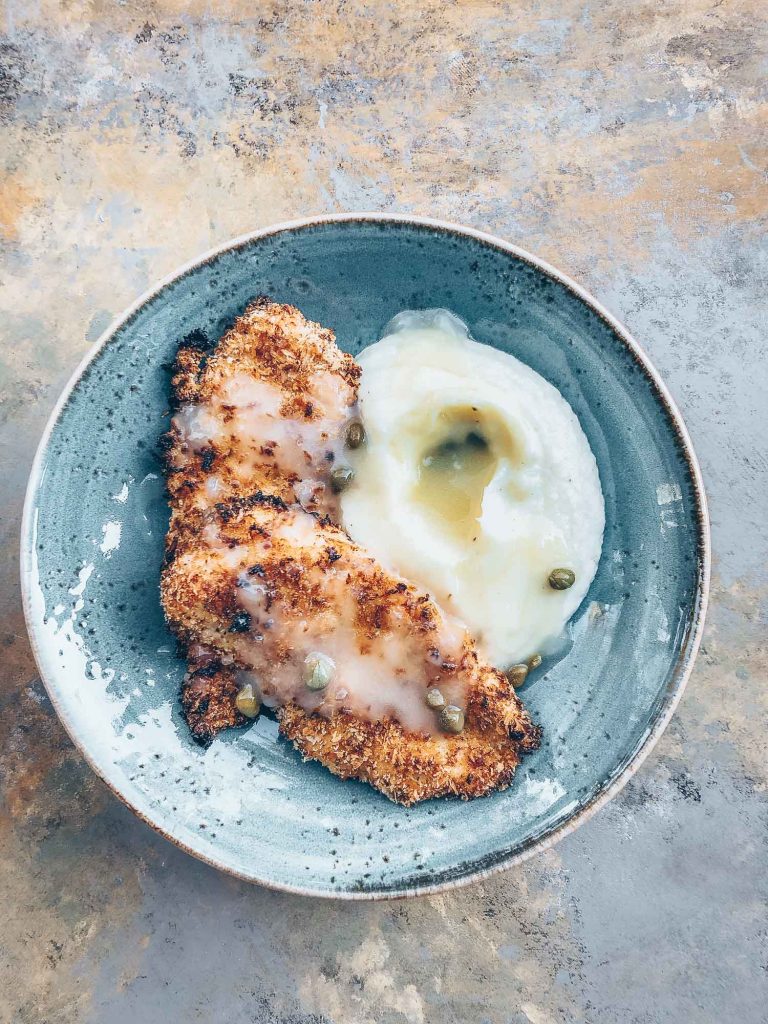 Baked Dijon MustardLemon Chicken and Mashed Cauliflower Lemons