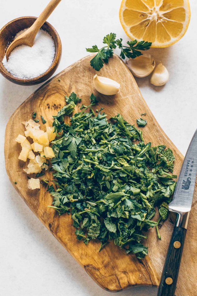 MixedHerb and Preserved Lemon Gremolata Lemons + Anchovies