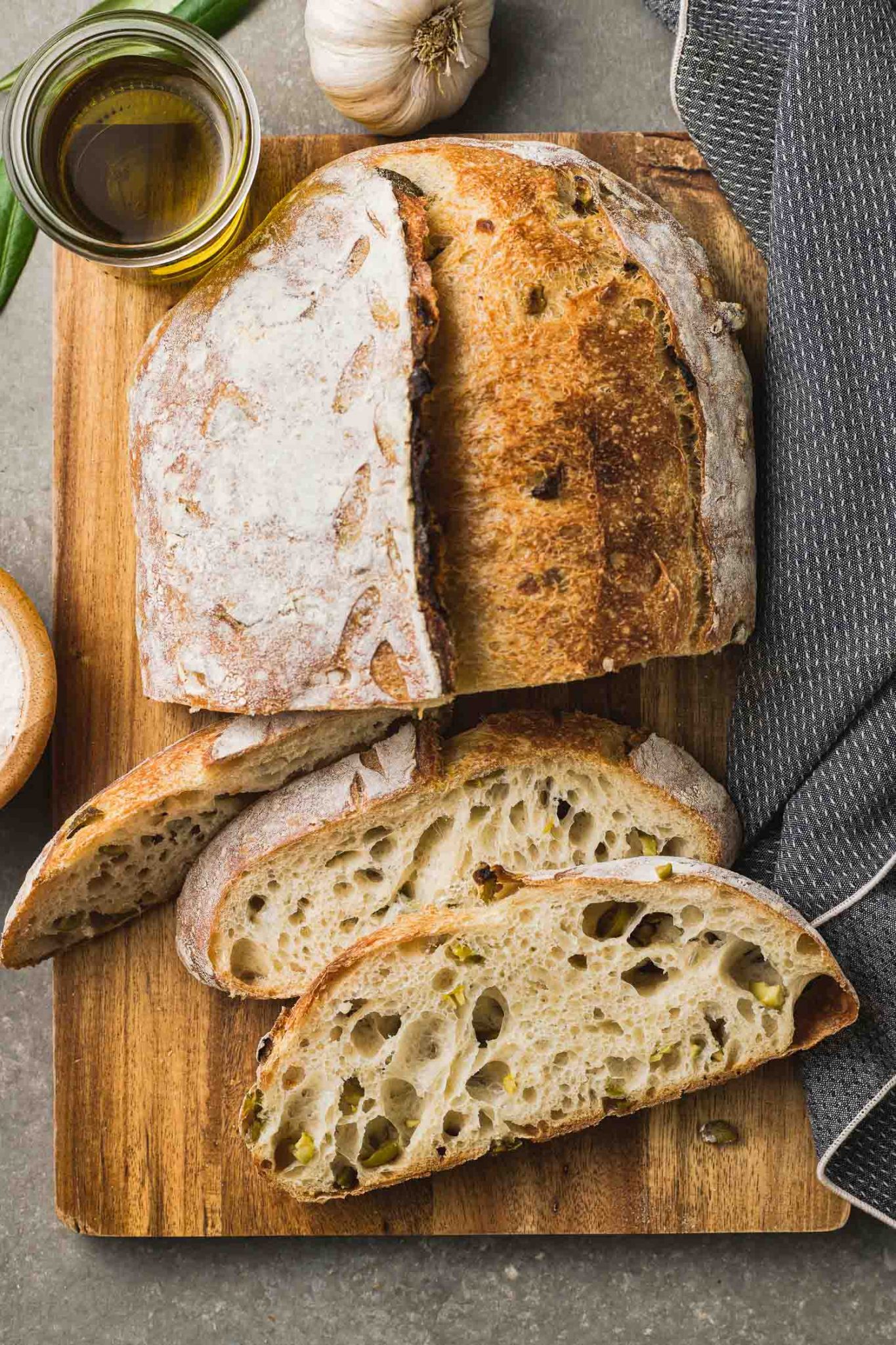 Sourdough Olive Bread Lemons + Anchovies