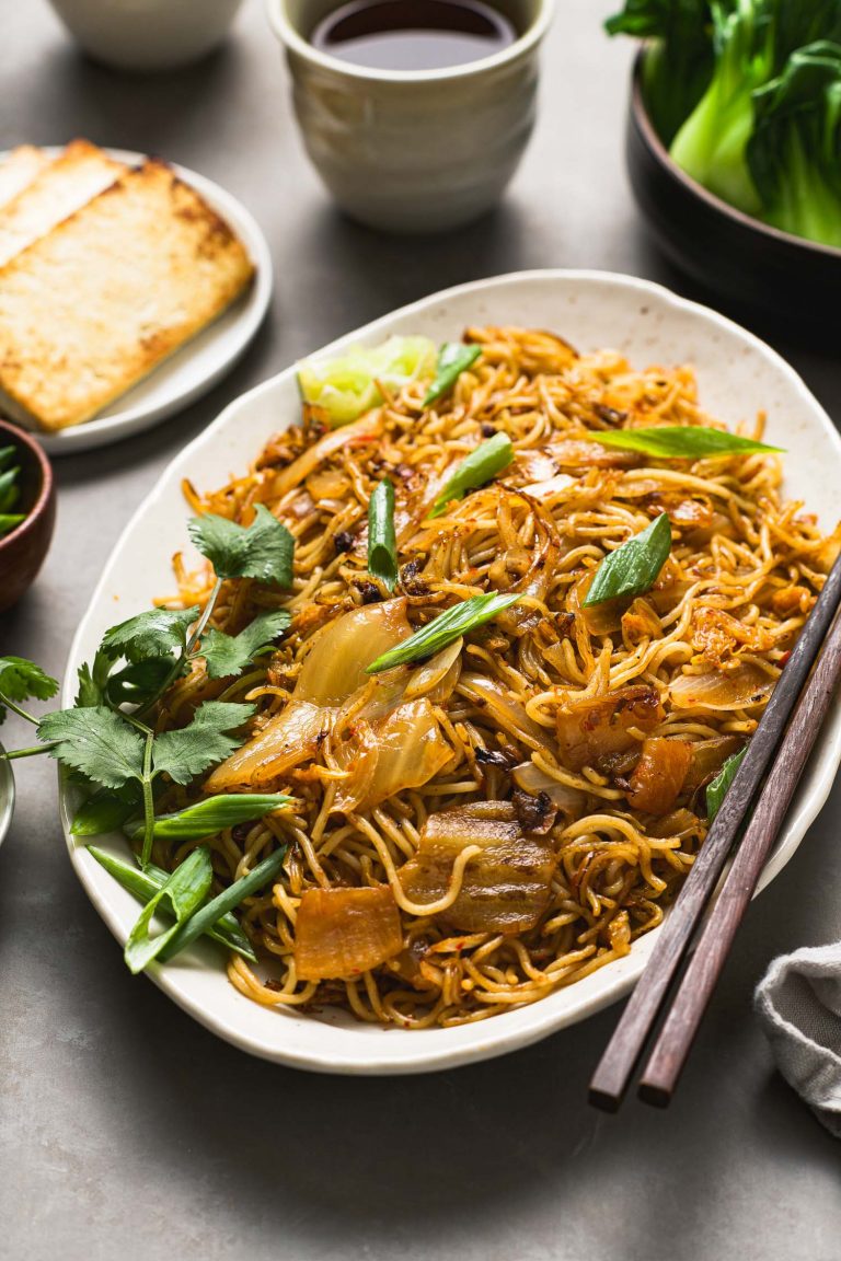 Kimchi StirFried Noodles Lemons + Anchovies