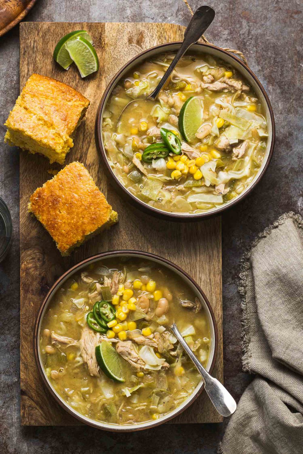 Green Chile Chicken Soup Lemons + Anchovies
