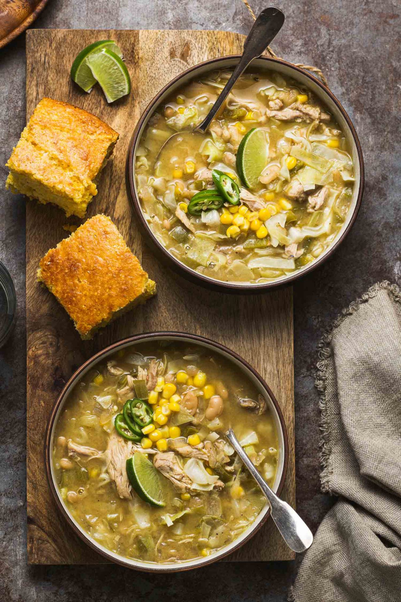 Green Chile Chicken Soup Lemons + Anchovies