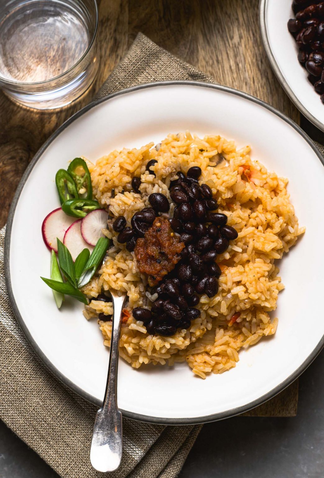 Spanish Rice using Leftover Rice Lemons + Anchovies