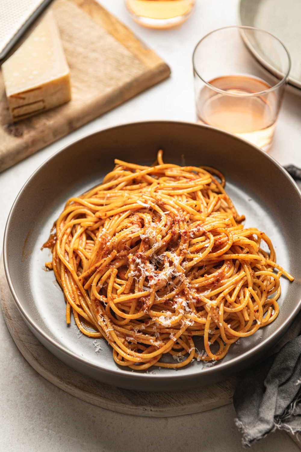 CarbonaraStyle Nduja Pasta Lemons + Anchovies