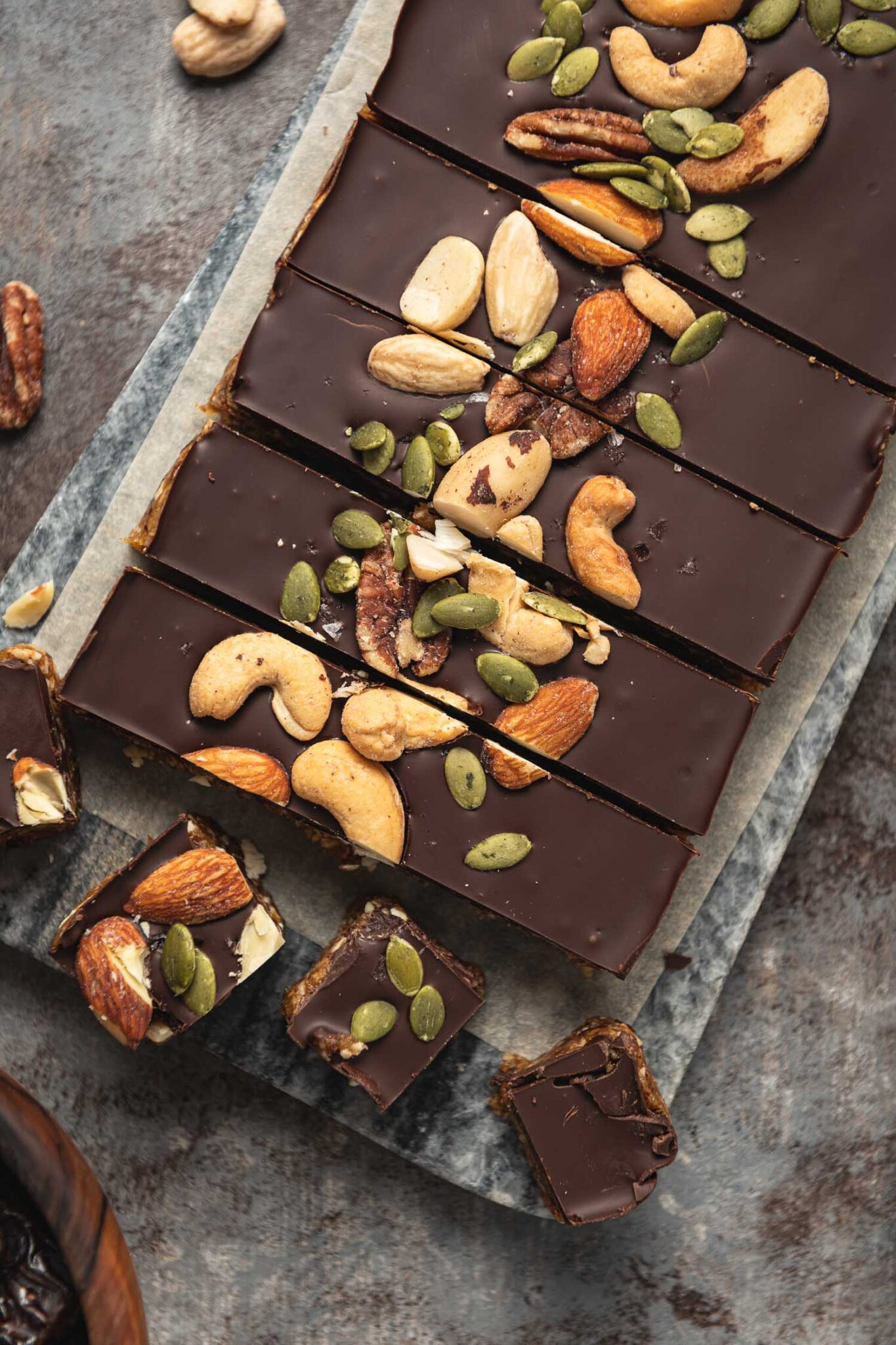 Chocolate Date Nut Bars (No-Bake) - Lemons + Anchovies